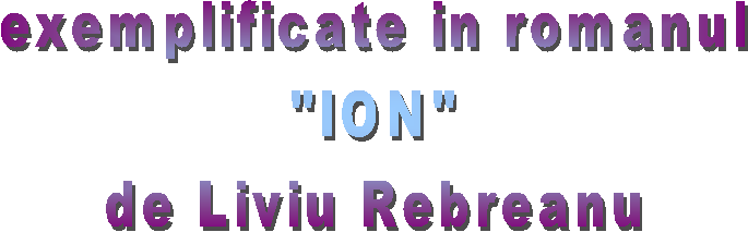 exemplificate in romanul
'ION'
de Liviu Rebreanu
