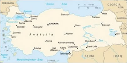 Map of Turkey - Nov. 2001