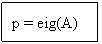 Text Box: p = eig(A)