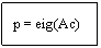 Text Box: p = eig(Ac)