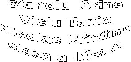 Stanciu Crina
Viciu Tania
Nicolae Cristina
clasa a IX-a A